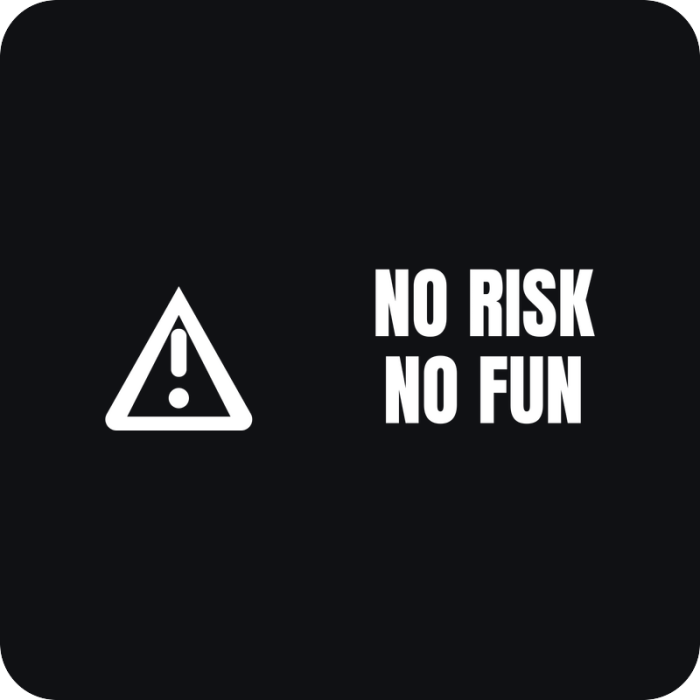 No Risk, No Fun - rezaná nálepka na auto