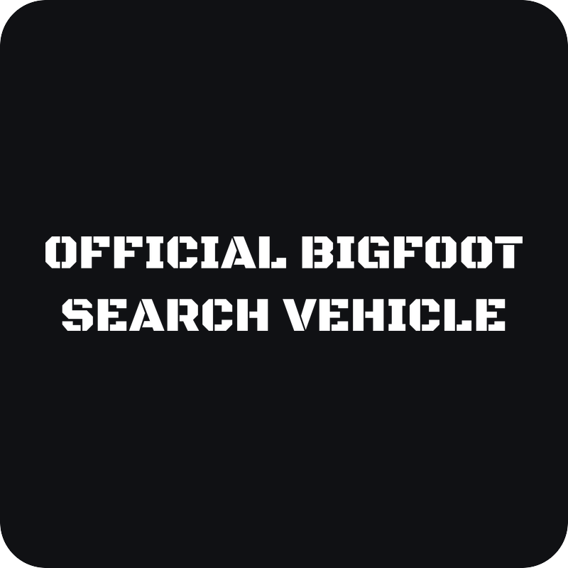 Nálepka Official Bigfoot Search Vehicle Nálepka Official Bigfoot Search Vehicle - rezaná nálepka na auto