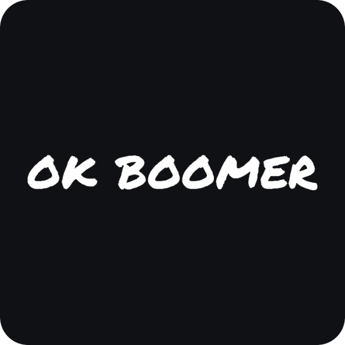 ok boomer - rezaná nálepka na auto