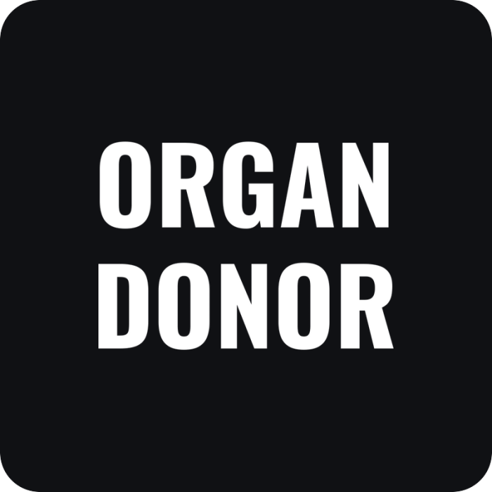 Nálepka Organ Donor - rezaná nálepka na auto