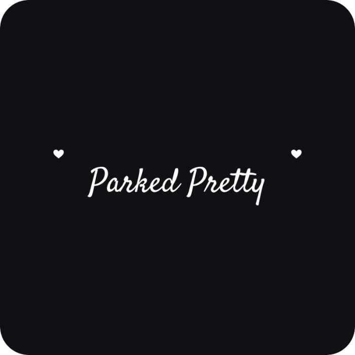 Parked Pretty - rezaná nálepka na auto