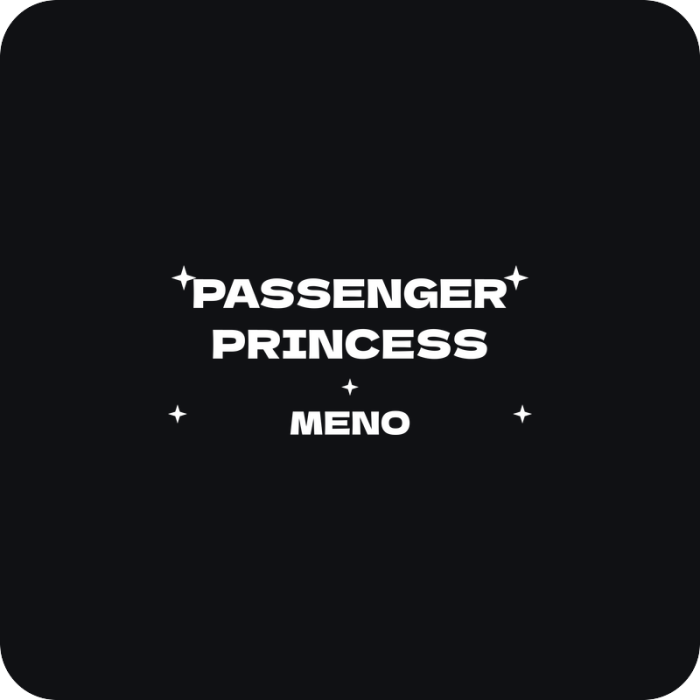 Passenger Princess a meno - rezaná nálepka na auto