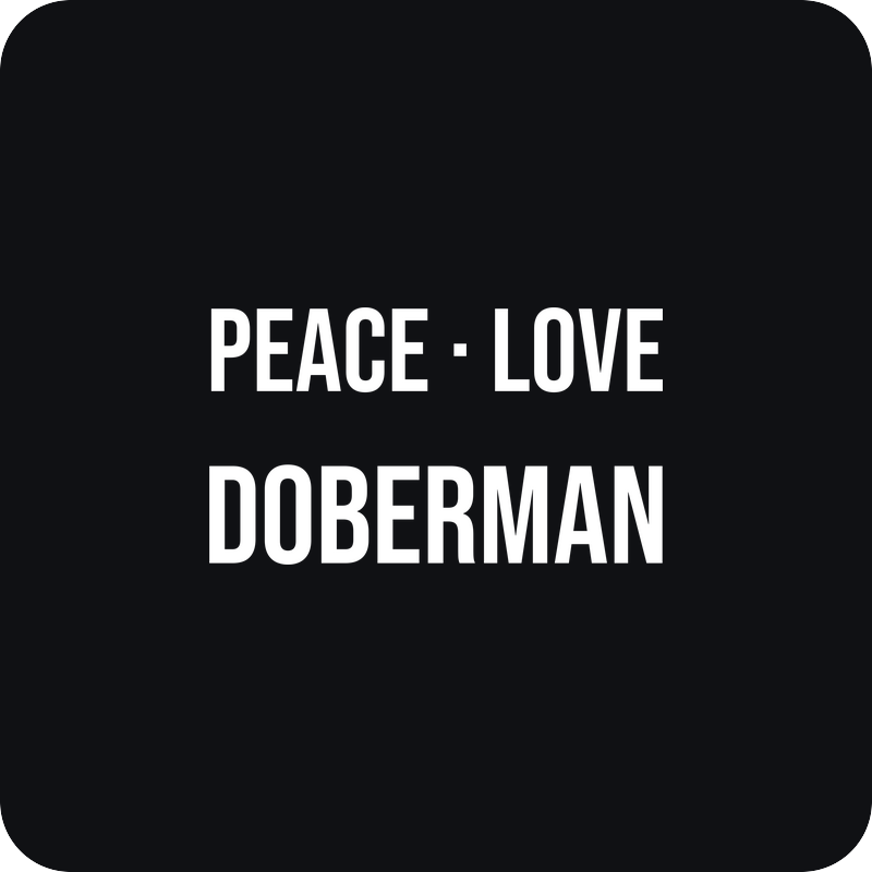 Nálepka Peace Love Doberman Nálepka Peace Love Doberman - rezaná nálepka na auto