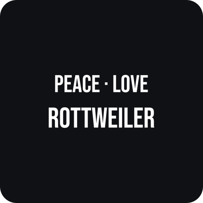 Nálepka Peace Love Rottweiler - rezaná nálepka na auto