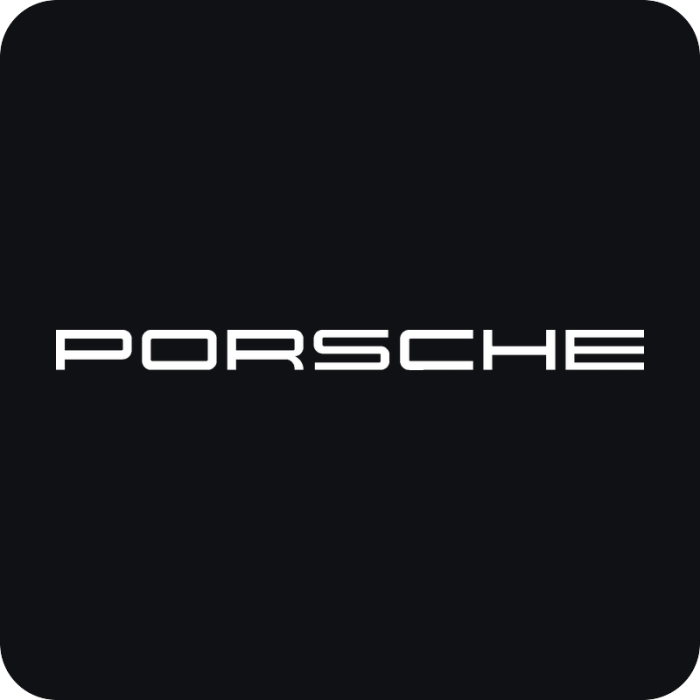 Porsche nápis - rezaná nálepka na auto