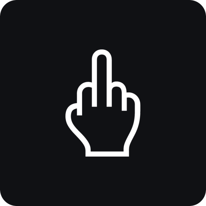 Prostredník emoji - rezaná nálepka na auto