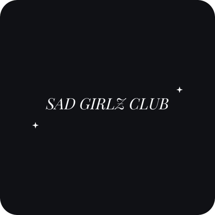 Sad Girlz Club - rezaná nálepka na auto