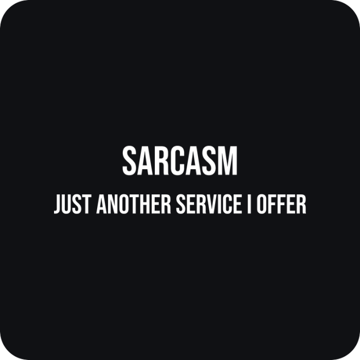Nálepka Sarcasm - Just Another Service I Offer - rezaná nálepka na auto