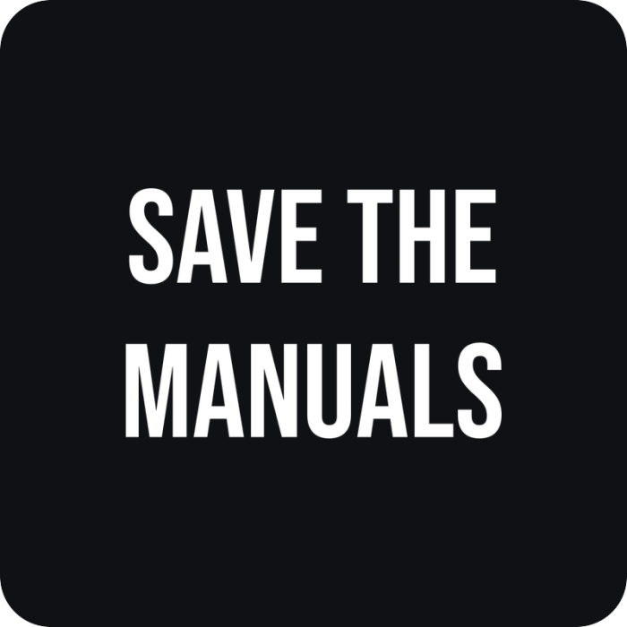 Nálepka Save The Manuals - rezaná nálepka na auto