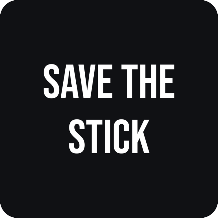 Nálepka Save The Stick - rezaná nálepka na auto
