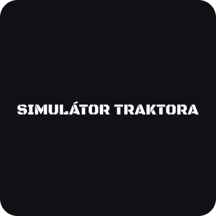 Simulátor traktora - rezaná nálepka na auto