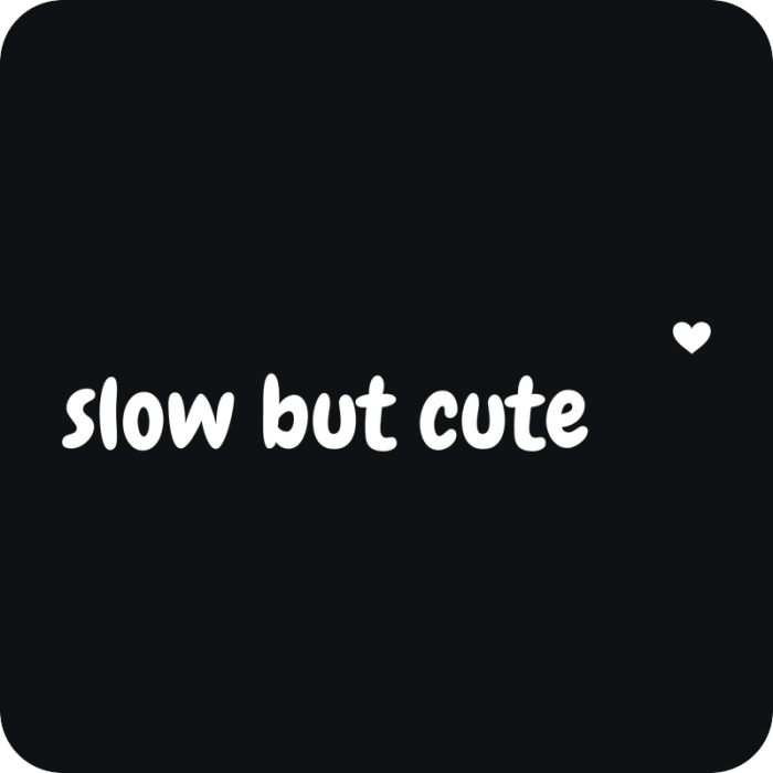 slow but cute - rezaná nálepka na auto