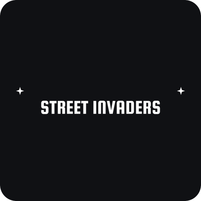 Street Invaders - rezaná nálepka na auto