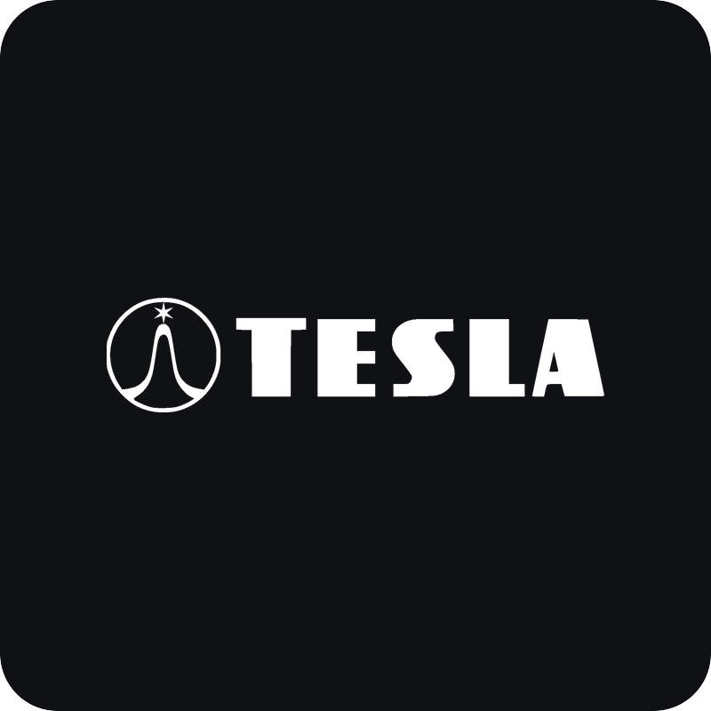 Tesla (ČS elektronika) logo Nálepka Tesla (ČS elektronika) logo na auto