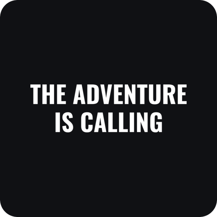 Nálepka The Adventure Is Calling - rezaná nálepka na auto