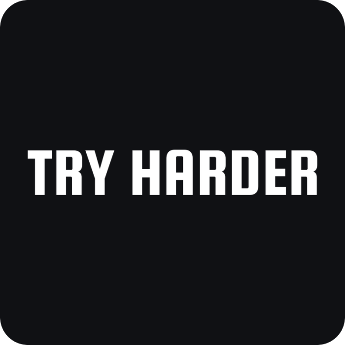 Try Harder - rezaná nálepka na auto