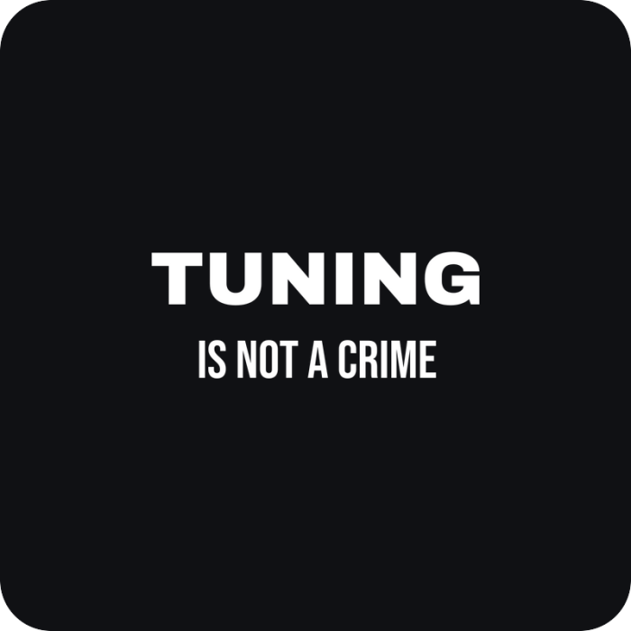 Tuning Is Not a Crime - rezaná nálepka na auto