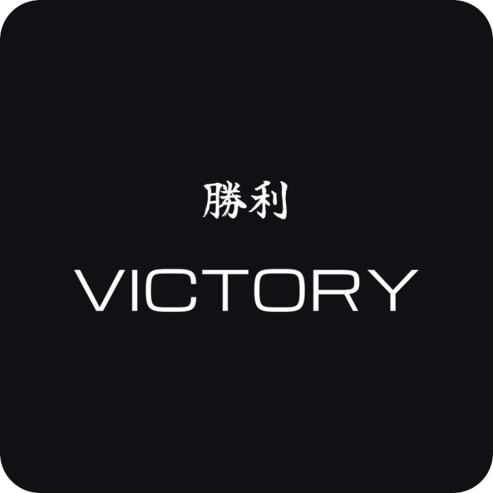 Victory 勝利 - rezaná nálepka na auto