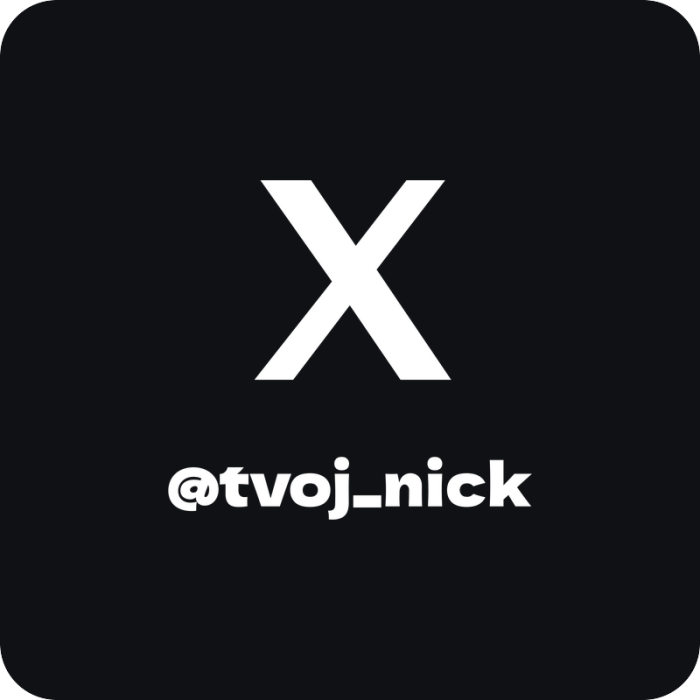 X (Twitter) nálepka s nickom - rezaná nálepka na auto