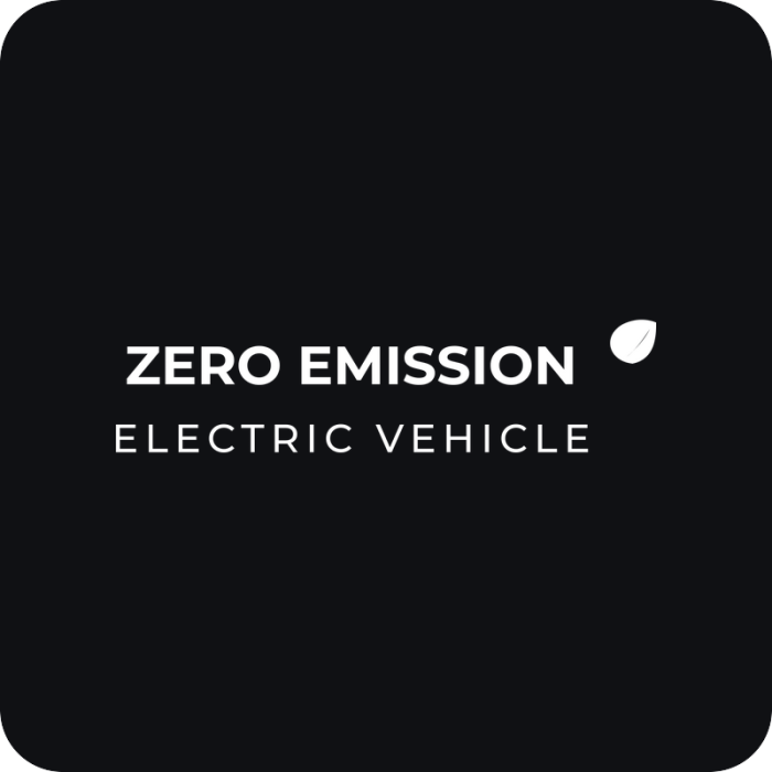 Zero Emission - Electric Vehicle - rezaná nálepka na auto