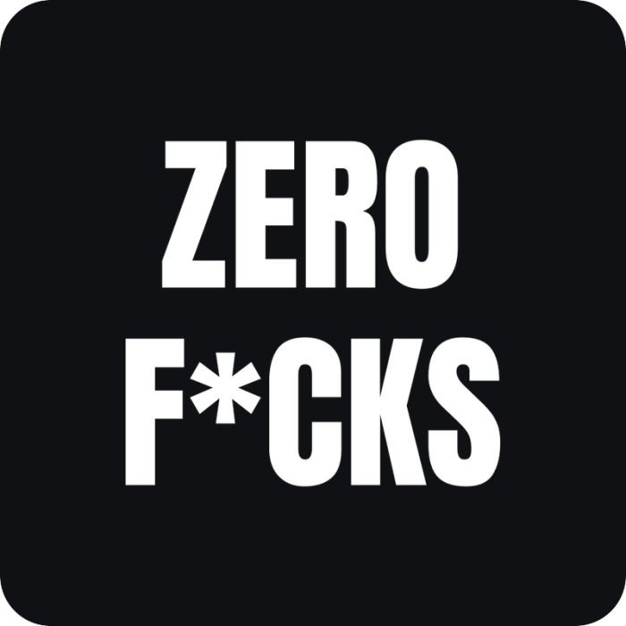 Nálepka Zero F*cks - rezaná nálepka na auto