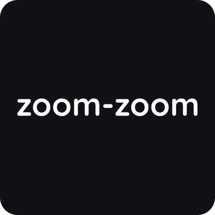zoom-zoom - rezaná nálepka na auto