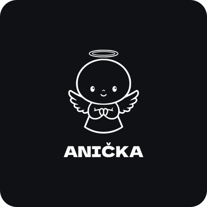 Anjelik - dievčatko - rezaná nálepka na auto