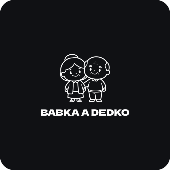 Babka a dedko v aute - rezaná nálepka na auto