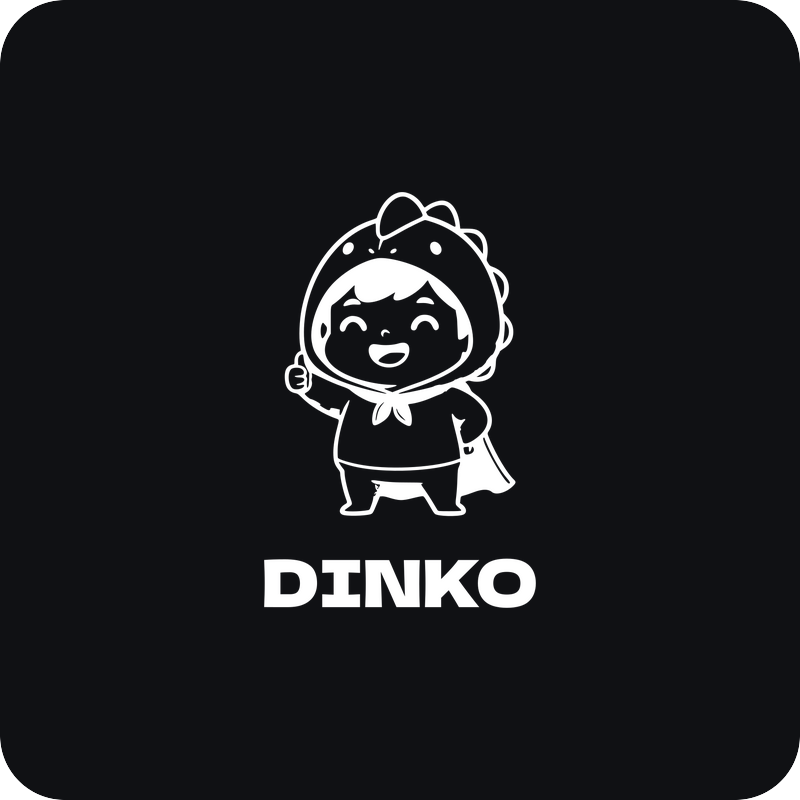 Dinko v aute – palec hore Dinko v aute - palec hore - rezaná nálepka na auto