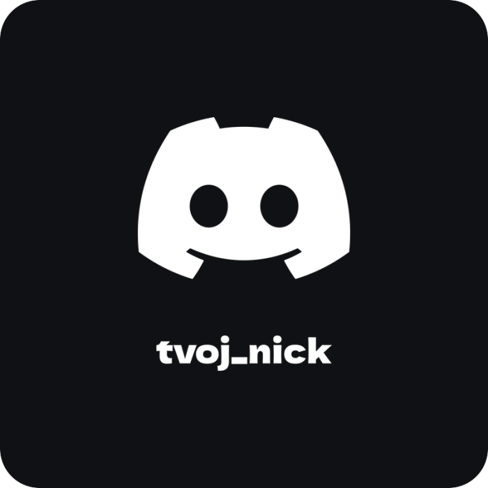 Discord nick - klasik - rezaná nálepka na auto