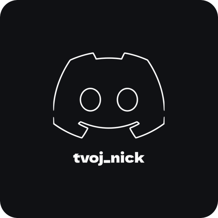 Discord nick - kontúra - rezaná nálepka na auto