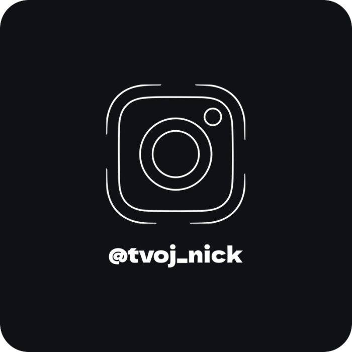 Instagram nick - kontúra - rezaná nálepka na auto