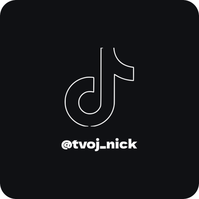 TikTok nick - kontúra - rezaná nálepka na auto