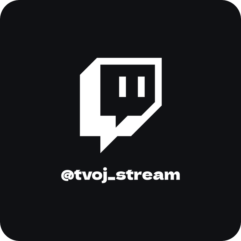 Twitch nick - klasik Twitch nick - klasik - rezaná nálepka na auto