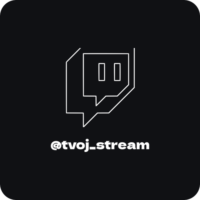 Twitch nick - kontúra - rezaná nálepka na auto